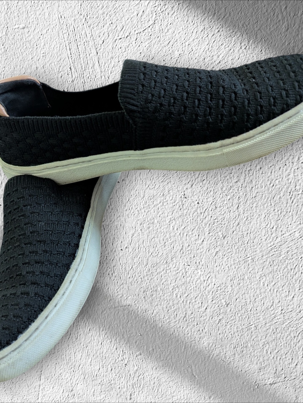 Kelly & Katie Women's Slip-On Knit Mesh Sneakers Black 7.5 Comfort Versatile